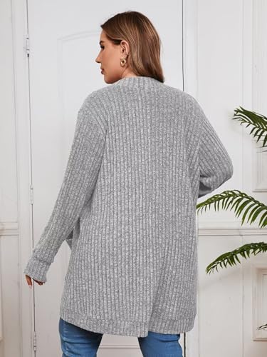 BELAROI Womens Plus Size Cardigan Long Sleeve Lightweight Casual Open Front Knit Sweater Outwear Coats Fall Outfits4