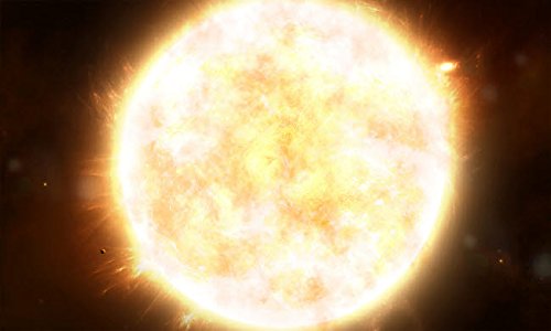 A close-up view of the Sun and planet Mercury Poster Print by Justin...