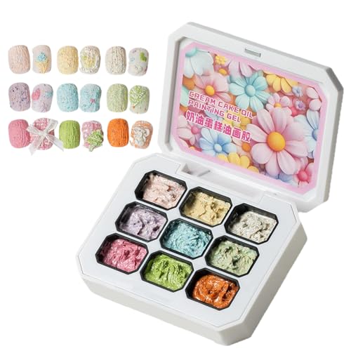 Esmalte De Uñas Gel Crema, Manicura En Gel 9 Colores, Acabado Duradero Construible Para Mujeres Niñas Uñas Francesas Salon Eventos