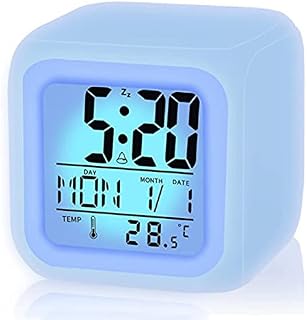 CYMNER Kids Alarm Clock,Kid Bedroom Night Light Alarm Clock with 7 Colour Changing Light,Digital Alarm Clock for Kids,Touch Control,Easy to Set,Gift Clock for Boy and Girl,Beautiful Bedroom Decoration