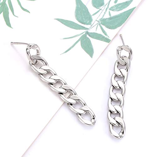 ZITULRY Link Chain Drop Earrings for Women Statement Long Dangle Earrings Silver Gold plated Stud Earrings4