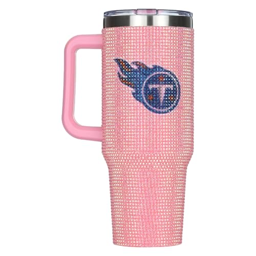 Image of The Memory Company Officially Licensed 40oz Pink Bling Game Day Tumbler, Tennessee Titans