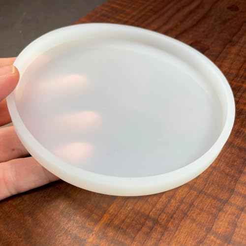 Image of R H Lifestyle Silicone Moulds Round Resin Art Mould Coaster Mould for Resin Art Epoxy Casting Mould Tray Photo Frame Mold Resin Coaster Mould Set of 4, 5 Inch