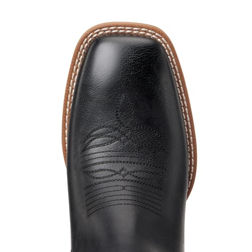 Image of Julyrose Cowboy Boots for Men Square Toe Mens Western Boots Slip On Casual Retro Boots
