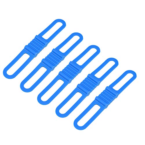 ＭＡＲＵＦＡＮＧ MARUFANG Silicone Band Bicycle Headlight Fixing Tie Band Bicycle Accessories Bicycle Flashlight Holder Set of 5 (Blue)