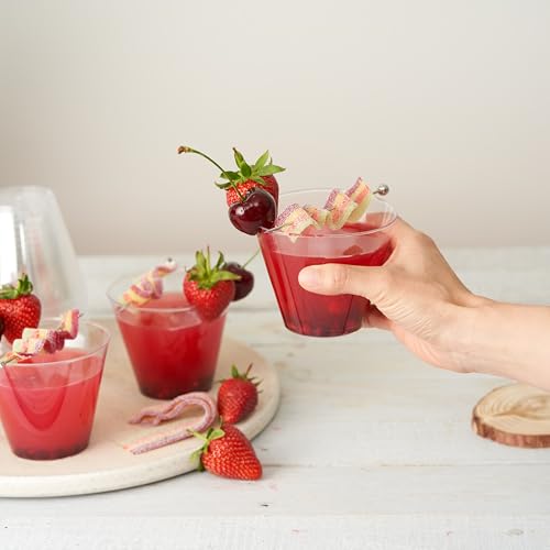 MATANA 60 Przeźroczystych Kieliszków z Twardego Plastiku na Napoje, Koktajle, Desery (270ml / 9oz) - Śluby, Urodziny, Boże Narodzenie, Imprezy - Eleganckie, Solidne i Wielokrotnego Użycia