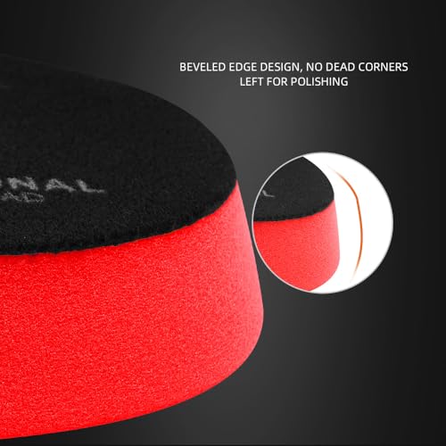 Image of Red T10 Ultra-Fine Finishing Foam Polishing Pads, SPTA 1Pcs 5.5 Inch Face for 5 Inch 125mm Backing Plate Compound Buffing Sponge Pads for Car Buffer Polisher Compounding, Polishing and Waxing- FPBFS5R