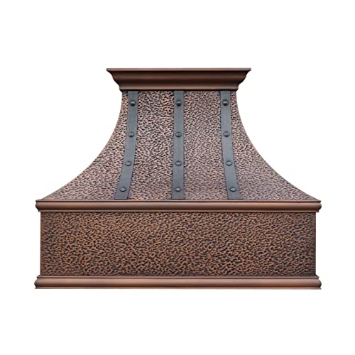 Copper Range Hood Cover with One-piece Powerful Stainless Steel Vent H7HOTR