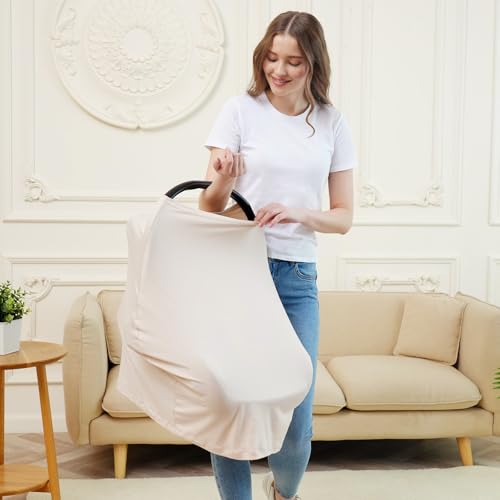 Image of Breathable Car Seat Cover for Babies - Soft, Multi-Purpose Nursing Cover, Perfect for Feeding, Traveling (2 Pack)