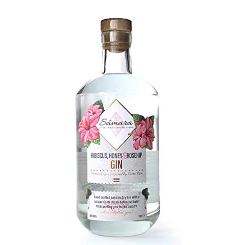 Samara Gin - inspiriert durch Costa Rica - handgefertigter London Dry, 0.7 l mit Hibiskus, Hagebutte, Honig und mehr