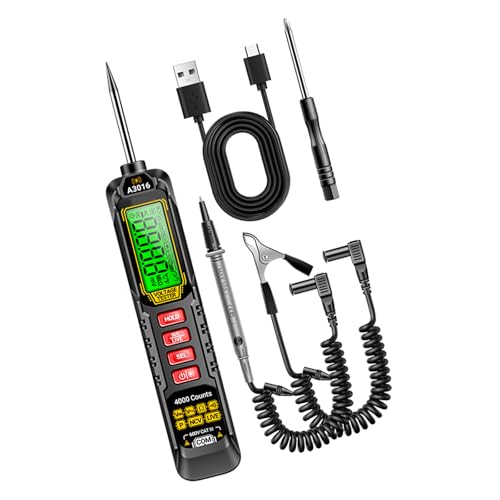 Uqezagpa 電気技師や工作愛好家のためのUSB充電式バッテリーデジタルテスターを備えた高精度ペン型マルチメーター