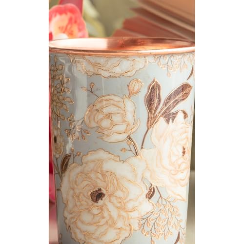Image of INDIAN ART VILLA Copper Gold Print Design Glass - 275 ML, Ayurvedic Copper Drinkware for Daily Use, Elegant Handcrafted Water Glass for Home, Office, and Gifting, Set of 1