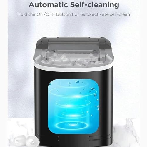 Máquina fabricadora de hielo para encimera, 26 libras en 24 horas, con función de autolimpieza, compacta y portátil miniatura 3