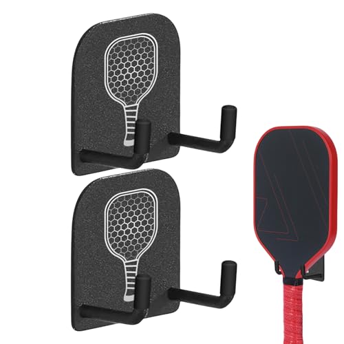 Ahuuen Soporte para Palas de Pádel Pickleball | Expositor de Pared para Palas de Pickleball | 2 Piezas Ganchos Sin Taladro para Almacenamiento de Equipos Deportivos para Interiores Gimnasios
