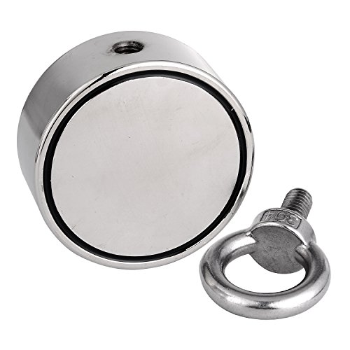 image for Uolor Double Side Round Neodymium Fishing Magnet, Combined 660 LBS Pul