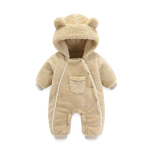 Barboteuse hiver bébé anti-froid avec capuche animal douce