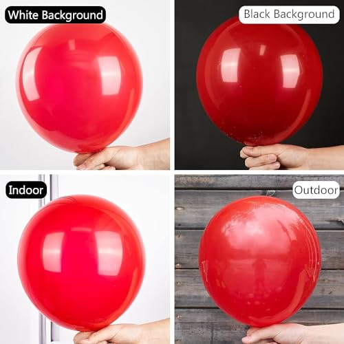 Image of Red and Black Balloons, 70 Pack 12 Inch Black and Red Latex Balloons for Birthday Graduation Wedding Racing Car Poker Card Party Decoration