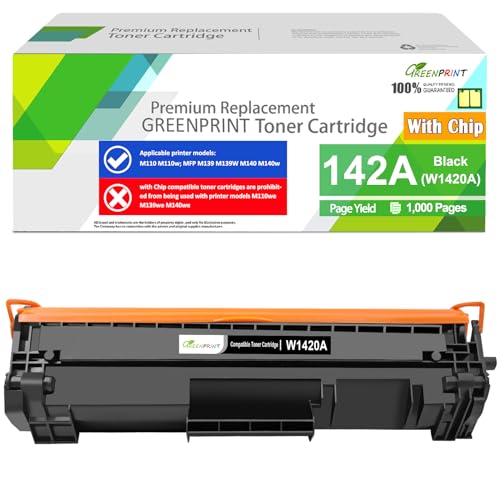 142A W1420A ( con chip ) Cartuccia toner compatibile 1000 pagine Capacità standard Nera per H P stampante M110 M110W M139 M140 M140W, Non può essere utilizzato sulla stampante H P+ （con modello E）