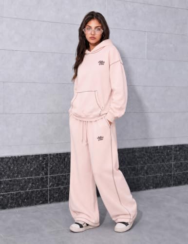 Image of Aelfric Eden Sweatsuits Women 2 Piece Outfit Fall Fleece Tracksuit Matching Oversized Hoodies Baggy Sweatpants Set
