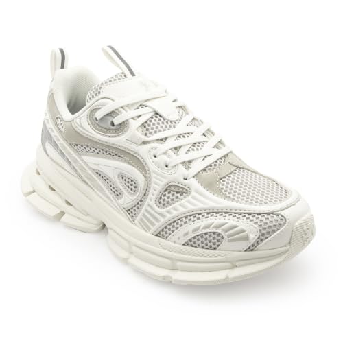 Image of Red Tape Women's Sneakers Grey Black Mesh Pu Round Toe Lace-Up
