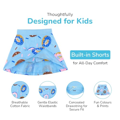 Image of YouGotPlanB Cotton Skater Skirt for Girls | Pack of 1 | Ages 3-16 Years | Attached Inner Shorts | Ideal for Sports & Play
