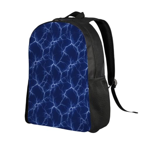 Travel Hiking Daypack Lightning On A Dark Blue Backpack Shoulder Bag, Casual Climbing Men Women2