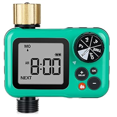 AMAZON - RESTMO Sprinkler Timer with Dual Modes, Interval & 7-Day Programmable Water Timer, Garden Hose Timer with 3 Separate Programs and Pure Brass Inlet, Automatically Water Lawn and Control Drip Irrigation