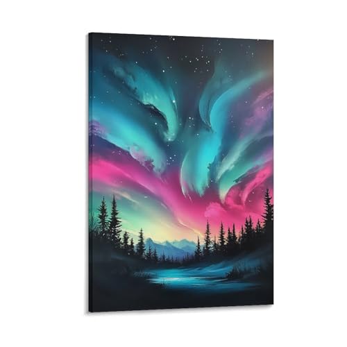 Toile aurores boréales pour sublimer l'ambiance de votre chambre