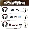 OneOdio Wired Over Ear Headphones Studio Monitor & Mixing DJ Stereo Headsets with 50mm Neodymium Drivers and 1/4 to 3.5mm Jack for AMP Computer Recording Podcast Keyboard Guitar Laptop - Red
