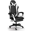 Trisens Gamingstoel met voetsteunen – bureaustoel ergonomisch traploos instelbaar – gamer directiestoel, computer…