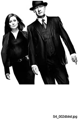 The Blacklist Megan Boone and James Spader Walking Black and White