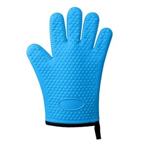 Hittebestendige handschoenen voor koken – 1 stks Hittebestendige Siliconen Handschoen voor Koken | Keukenhandschoenen met katoenen binnenlaag voor barbecue, koken, bakken en snijden Ytger