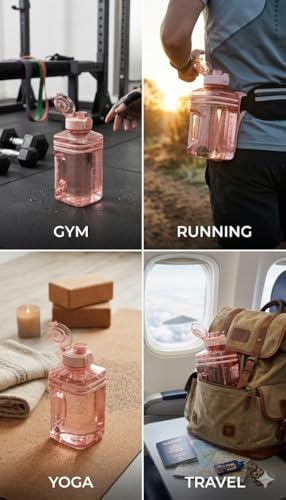 Image of 2.2L Half Gallon Water Bottle with Time Marker & Handle - Large Leakproof Motivational Sports Jug for Gym, Workout, Office & Outdoor Hydration - BPA Free Reusable Container (Pink) (Pink)