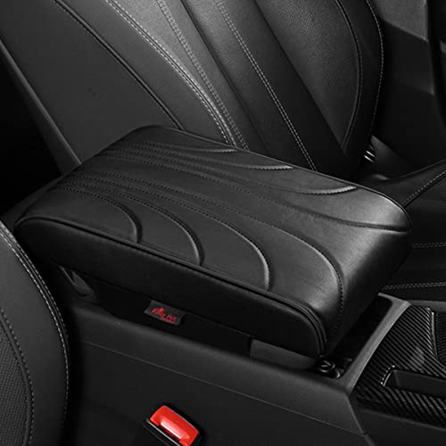 UNIQOCK 車 アームレストクッション 基本車の肘掛け 車の装飾アクセサリー 腕の疲れを和らげ 手置きクッション アームレスト コンソールボックスパッド アームレストパッド ソフトカバーパッド 肘置きカバー 簡単取り付け 傷防止保護 汎用（Black）のサムネイル