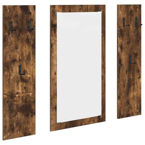 VidaXL Perchero de pared con espejo Roble