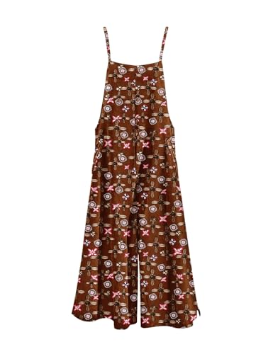 Image of YESNO Women Casual Loose Long Bib Pants Wide Leg Jumpsuits Baggy Cotton Rompers Overalls with Pockets PZZTYP2