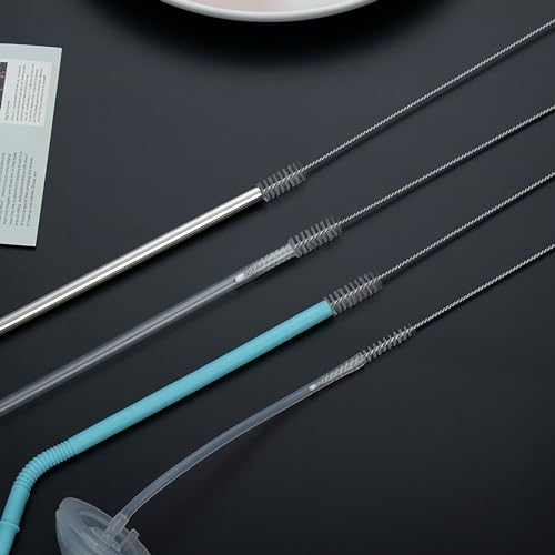 Image of 10Pack Straw Cleaner Brush - Long Stainless Steel Straw Brush for Cleaning Reusable Drinking Straws, Water Bottles and Pipes(9 * 0.3-inch)
