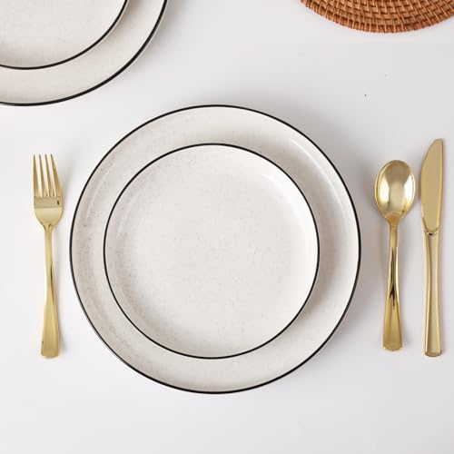 Plates and Bowls Sets for 4,12 Piece Porcelain Dinnerware Sets, White Ceramic Dishware Sets, Microwave and Dishwasher Safe Dinnerware - Image 4