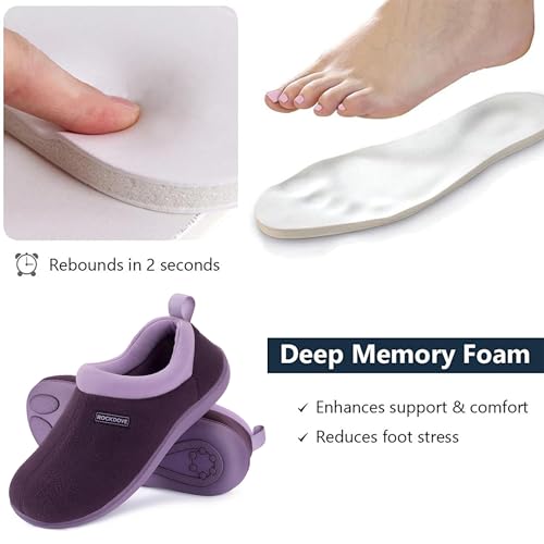 RockDove Women's Soft Cuff Polar Fleece Two-Tone Memory Foam Slipper with Indoor Outdoor Sole4