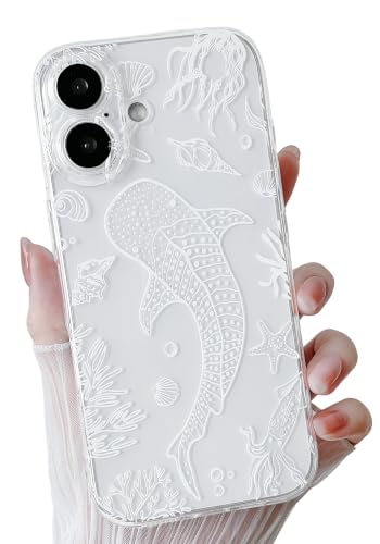 Coque iPhone 17 baleine blanche en TPU souple antichoc motif océan
