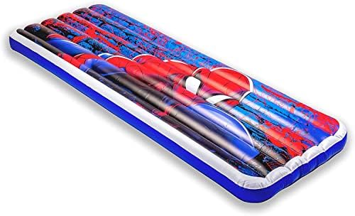 Living iQ Spider-Man Inflatable Kids Air Mattress, Disney Marvel Jr Twin-Size Blow-Up Airbed, Lightweight & Portable for Travel, Hotel, Camping & Sleepover, Waterproof & Puncture Resistant Vinyl