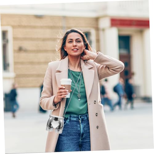 Silver Purse for Women - Funny Novelty Butt-Shaped Evening Cluth Handbag, Trendy Acrylic Shoulder Bag, Unique Crossbody Bag 4.7 x 4.3 x2.7 inch 6