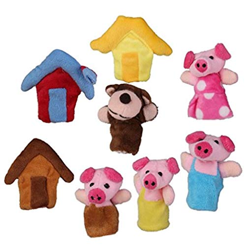 Preisvergleich Produktbild Onsinic Satz von 8pcs Plüsch Fingerpuppen Geschichte der DREI kleinen Schweinchen