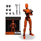 Titan 13 Action Figure, T13 Action Figure 3D Printed Multi-Jointed Movable, Lucky 13 Articulated Robot Dummy Action Figures, Valentines Gifts for Him (Orange)