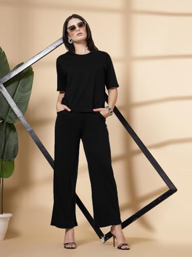 Image of CHKOKKO Casual Co ord Set For Women Stylish Summer Wear Cord Half Sleeves Round Neck Track Suit Coords Travelling Outfit Western Ladies Co ords