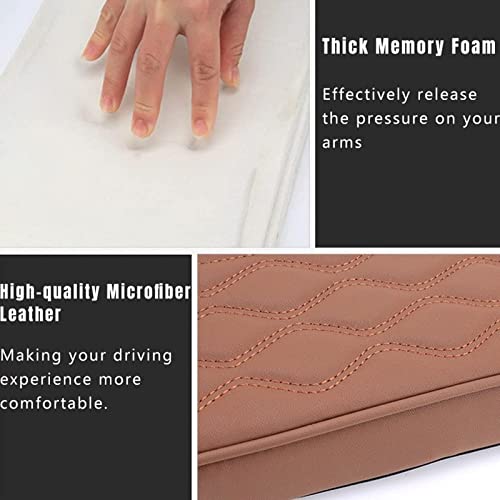 Chezmax Leather Car Armrest Box Pad, 2023 New Universal Auto Armrest Box Cover Leather Waterproof Car Center Console Cover Pad,Arm Rest Cushion Pads For Suv/Truck/Vehicle (A-Black) #TOP4