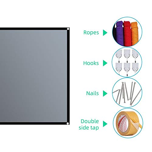 Pantalla para proyector 16:9 tela reflectiva anti luz metal 30 pulgadas miniatura 6
