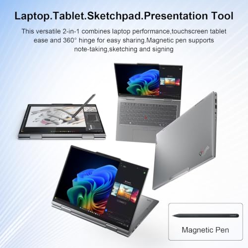 Image of Lenovo ThinkPad X1 Business 2-in-1 Laptop, Intel Ultra 7 258V, 4TB SSD | 14 inch FHD+ Touchscreen, 32GB Onboard RAM, Thunderbolt 4, IR Camera, Wi-Fi 7, Fingerprint reader, Windows 11 Pro, Thunderbolt 4