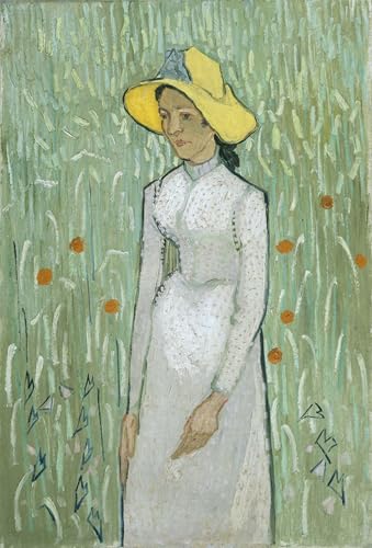 Affiche toile fille en blanc habillage grand mur vide portrait decoration 60x90