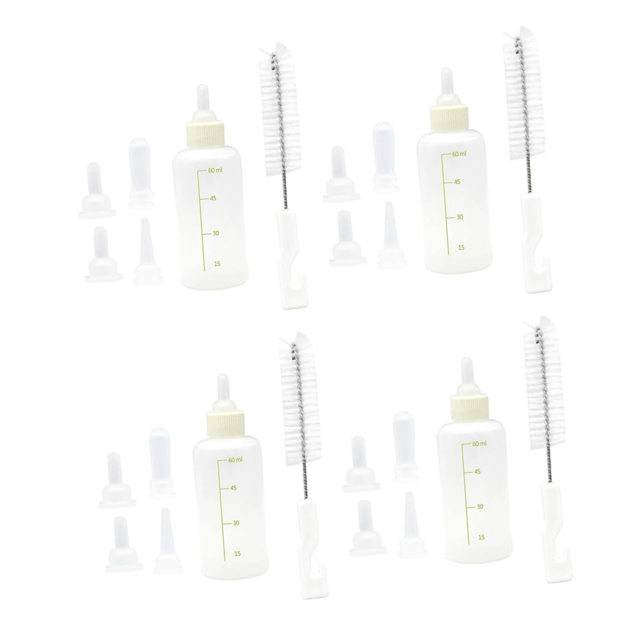 BESPORTBLE 4sets Pet Nursing Bottle Feeder for Kittens and Puppies Safe Portable and Easy to Use for Pets for Outdoor Feeding
